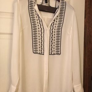 Veronica Beard ceam colored shirt